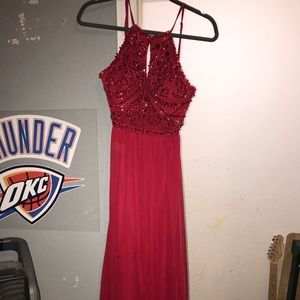 Red long dress